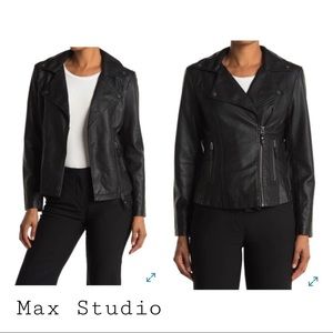 Max faux moto leather jacket